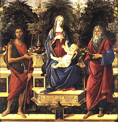 The Virgin and Child Enthroned Sandro Botticelli